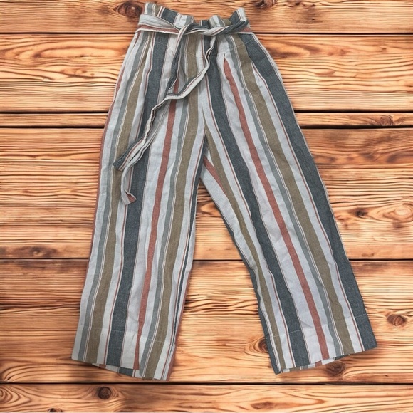 Madewell Tie-Waist Huston Pull-On Crop Pants in Stripe | XXS - Picture 4 of 7